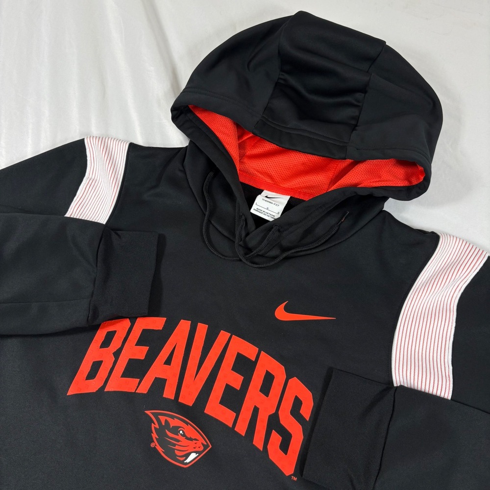 Nike Oregon State Beavers Hoodie Men's Size Large Black Therma-FIT On-Field NCAA